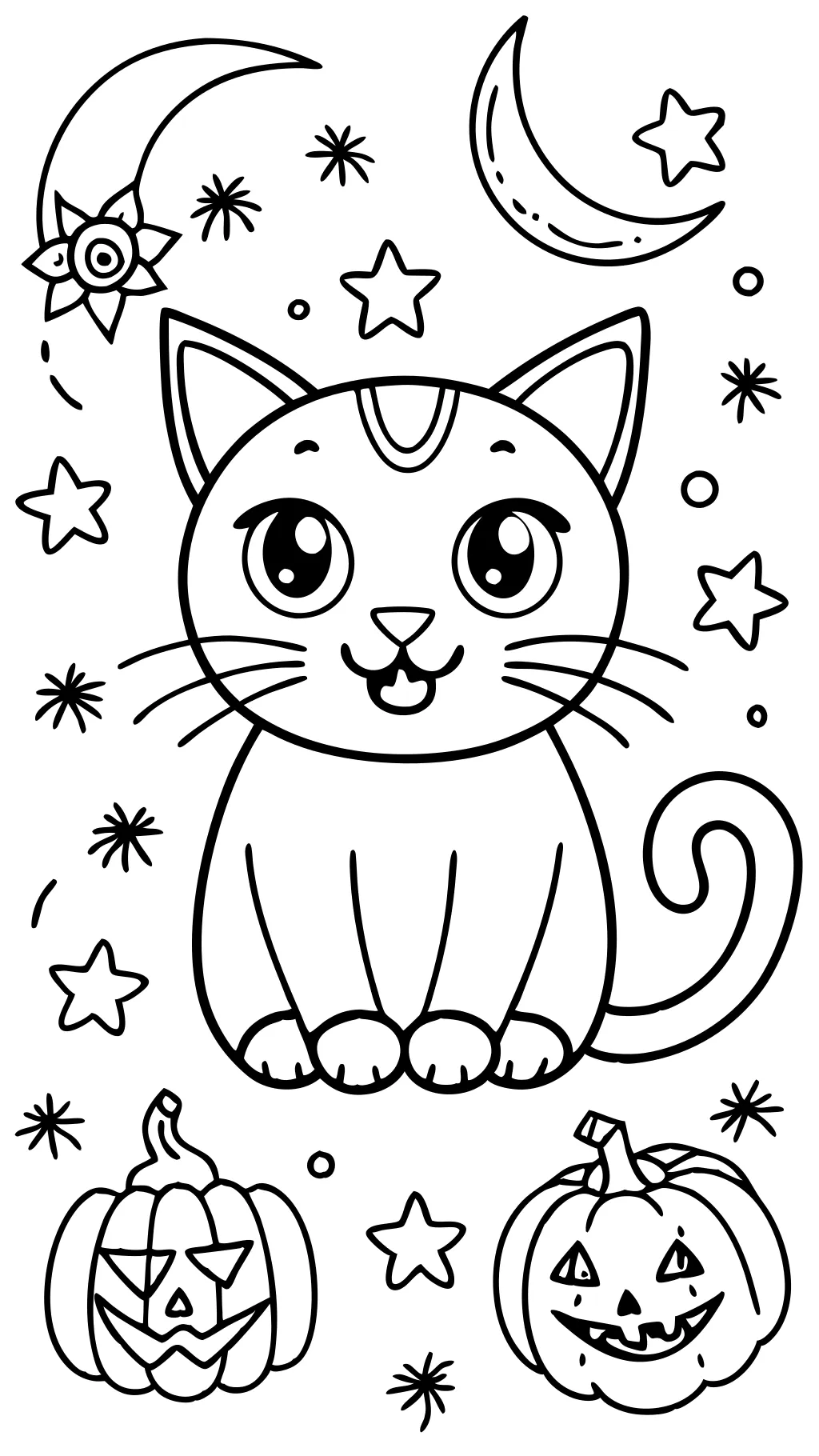 coloring pages halloween cat